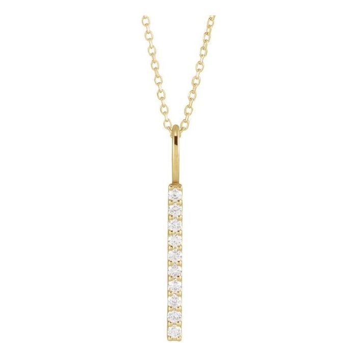 0.20ct Lab Grown Diamond Vertical Drop Necklace in 14k Gold