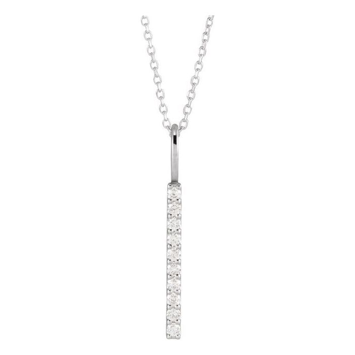 0.20ct Lab Grown Diamond Vertical Drop Necklace in 14k Gold
