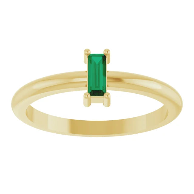 0.10ct Lab Grown Gemstone Baguette Stacking Ring