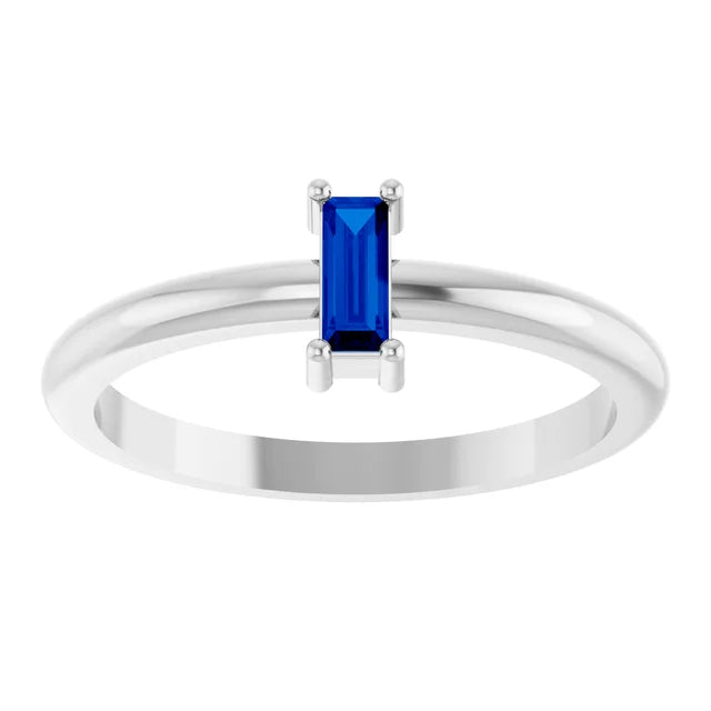 0.10ct Lab Grown Gemstone Baguette Stacking Ring