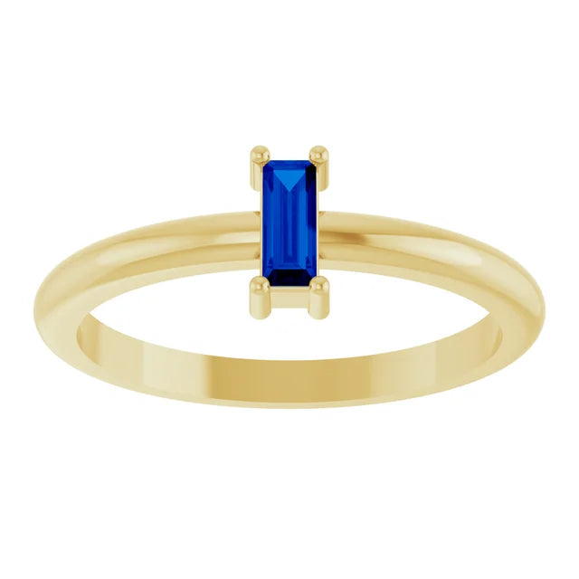 0.10ct Lab Grown Gemstone Baguette Stacking Ring