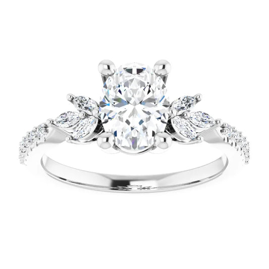 The Alaia 1.35ctw Oval & Marquise Accent Lab Grown Diamond Engagement Ring