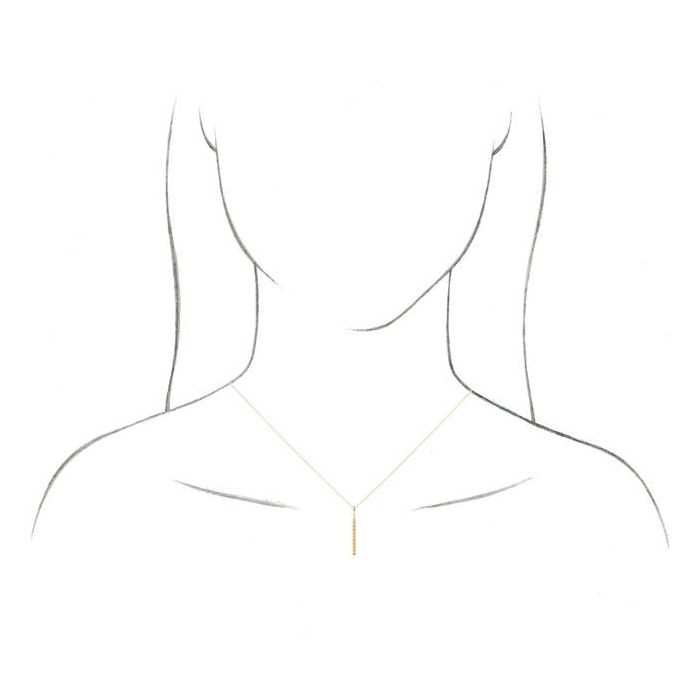 0.20ct Lab Grown Diamond Vertical Drop Necklace in 14k Gold