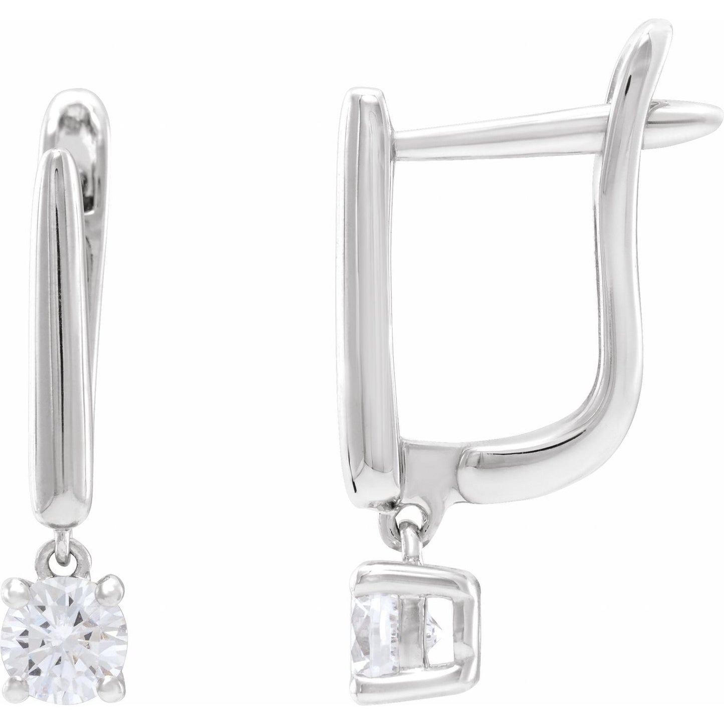 0.50ct Lab Grown Diamond 17.2mm Hinged Hoop Drop Earrings in 14k Gold