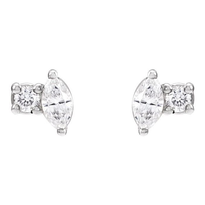 0.15ct Lab Grown Diamond Toi et Moi Earrings in 14k Gold