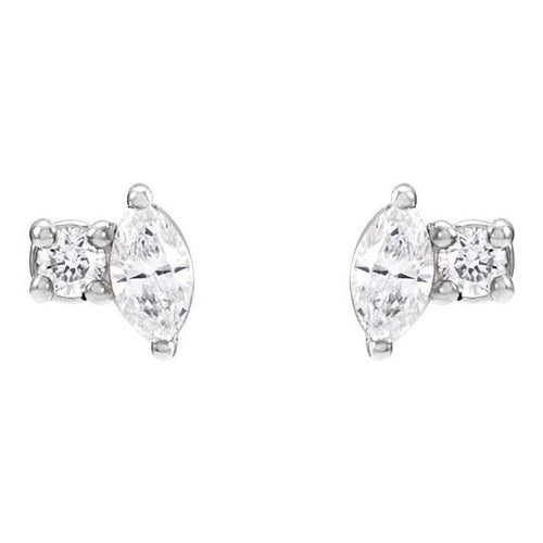 0.15ct Lab Grown Diamond Toi et Moi Earrings in 14k Gold