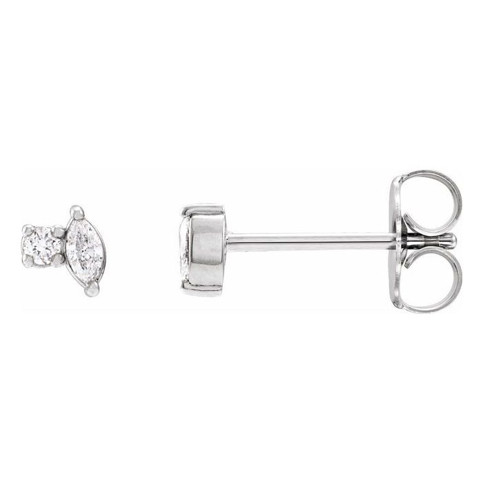 0.15ct Lab Grown Diamond Toi et Moi Earrings in 14k Gold