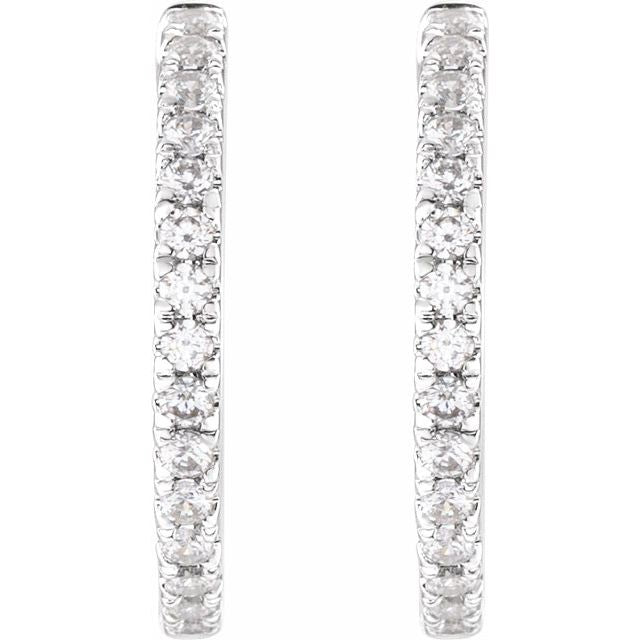 0.40ct Lab Grown Diamond 17.5mm Hoop Earrings in 14k Gold