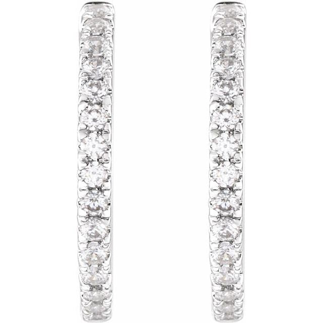 0.40ct Lab Grown Diamond 17.5mm Hoop Earrings in 14k Gold