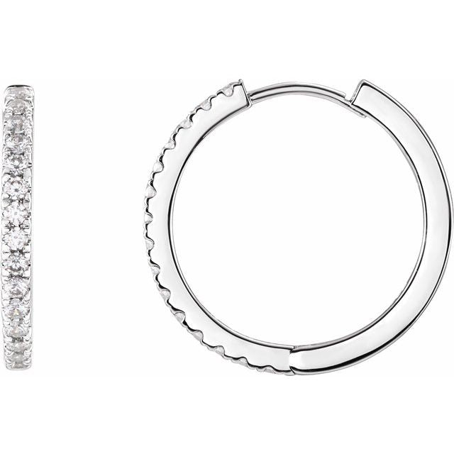 0.40ct Lab Grown Diamond 17.5mm Hoop Earrings in 14k Gold