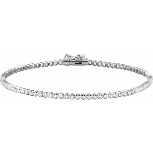 1.75ct Lab Grown Diamond Bezel Claw Tennis Bracelet in 14k Gold