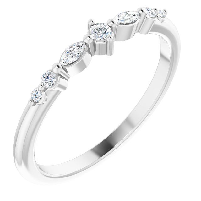 0.12ct Round and Marquise Stacking Ring