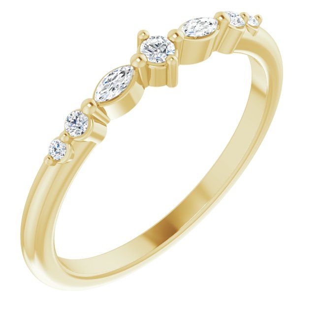 0.12ct Round and Marquise Stacking Ring