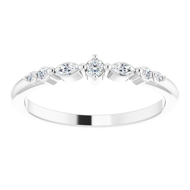 0.12ct Round and Marquise Stacking Ring