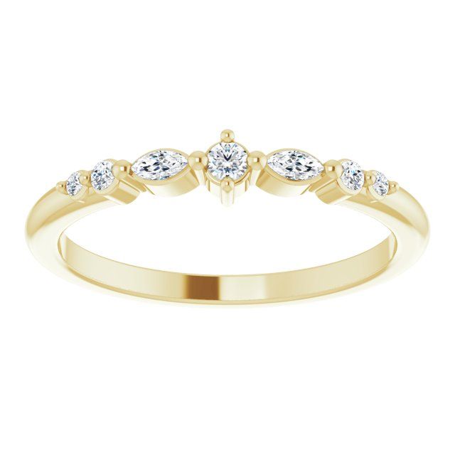 0.12ct Round and Marquise Stacking Ring