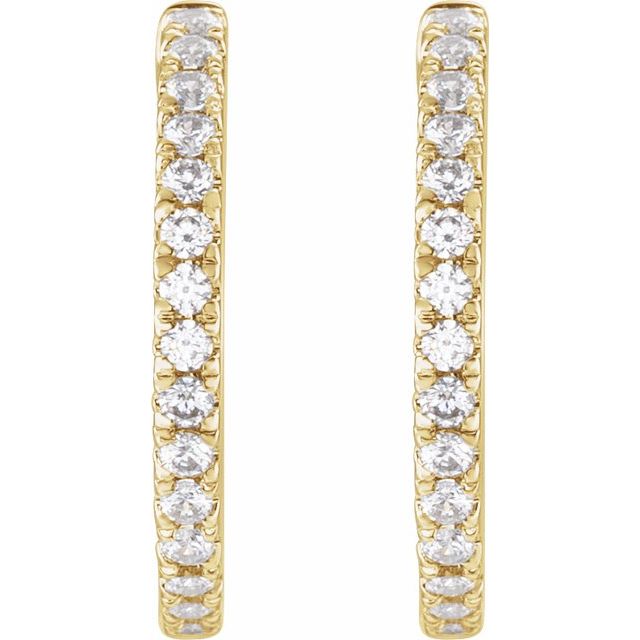 0.40ct Lab Grown Diamond 17.5mm Hoop Earrings in 14k Gold