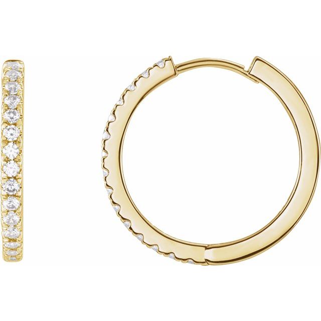 0.40ct Lab Grown Diamond 17.5mm Hoop Earrings in 14k Gold