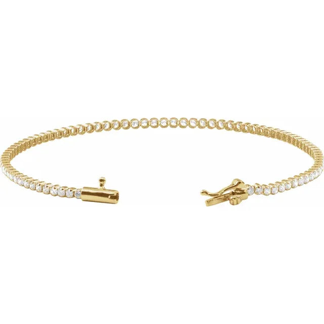 1.75ct Lab Grown Diamond Bezel Claw Tennis Bracelet in 14k Gold