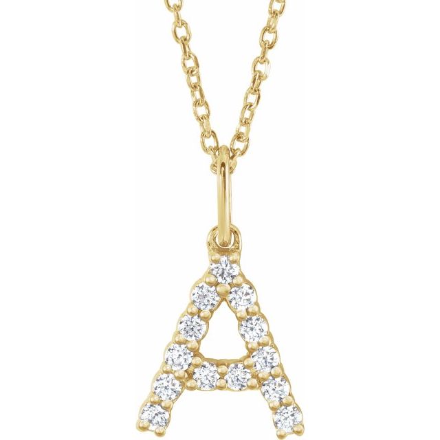 Lab Grown Diamond Initial Necklace in 14k Gold