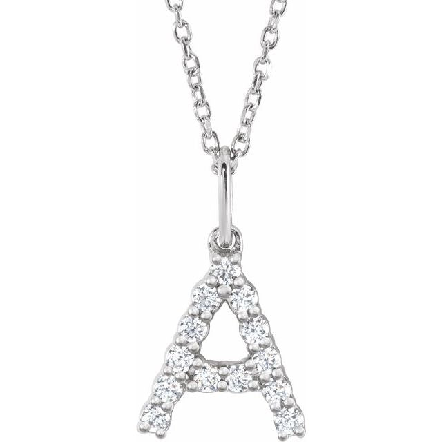 Lab Grown Diamond Initial Necklace in 14k Gold