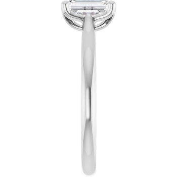 The Lily 1.10ctw Emerald cut Lab Grown Diamond Solitaire Accented Engagement Ring