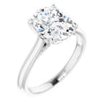 The Lily 2.10ctw Oval cut Lab Grown Diamond Solitaire Accented Engagement Ring