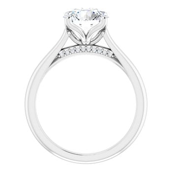 The Lily 2.10ctw Round cut Lab Grown Diamond Solitaire Accented Engagement Ring