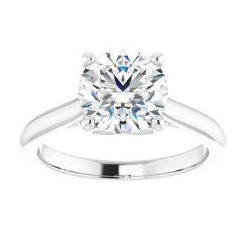 The Lily 2.10ctw Round cut Lab Grown Diamond Solitaire Accented Engagement Ring