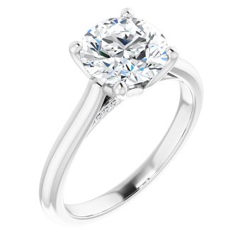 The Lily 2.10ctw Round cut Lab Grown Diamond Solitaire Accented Engagement Ring