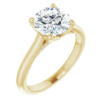 The Lily 2.10ctw Round cut Lab Grown Diamond Solitaire Accented Engagement Ring