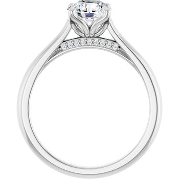 The Lily 1.10ctw Round cut Lab Grown Diamond Solitaire Accented Engagement Ring