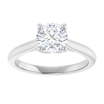 The Lily 1.10ctw Round cut Lab Grown Diamond Solitaire Accented Engagement Ring