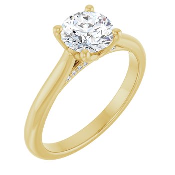 The Lily 1.10ctw Round cut Lab Grown Diamond Solitaire Accented Engagement Ring