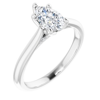 The Lily 1.10ctw Pear cut Lab Grown Diamond Solitaire Accented Engagement Ring