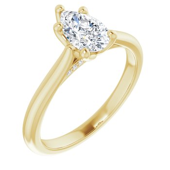 The Lily 1.10ctw Pear cut Lab Grown Diamond Solitaire Accented Engagement Ring