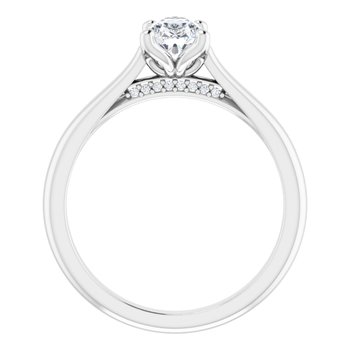 The Lily 1.10ctw Pear cut Lab Grown Diamond Solitaire Accented Engagement Ring