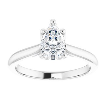 The Lily 1.10ctw Pear cut Lab Grown Diamond Solitaire Accented Engagement Ring