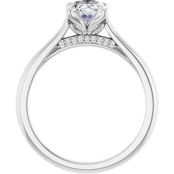 The Lily 1.10ctw Oval cut Lab Grown Diamond Solitaire Accented Engagement Ring