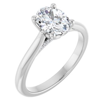 The Lily 1.10ctw Oval cut Lab Grown Diamond Solitaire Accented Engagement Ring