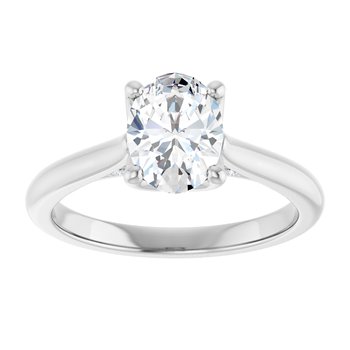The Lily 1.10ctw Oval cut Lab Grown Diamond Solitaire Accented Engagement Ring