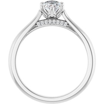 The Lily 1.10ctw Marquise cut Lab Grown Diamond Solitaire Accented Engagement Ring