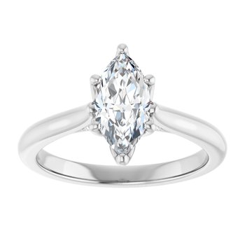 The Lily 1.10ctw Marquise cut Lab Grown Diamond Solitaire Accented Engagement Ring