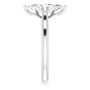 The Lily 2.10ctw Marquise cut Lab Grown Diamond Solitaire Accented Engagement Ring