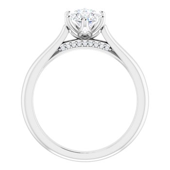 The Lily 2.10ctw Marquise cut Lab Grown Diamond Solitaire Accented Engagement Ring