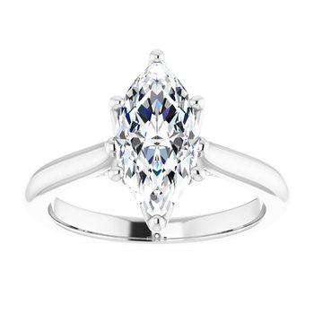 The Lily 2.10ctw Marquise cut Lab Grown Diamond Solitaire Accented Engagement Ring