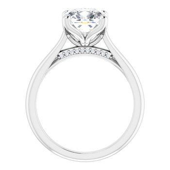 The Lily 2.10ctw Cushion cut Lab Grown Diamond Solitaire Accented Engagement Ring