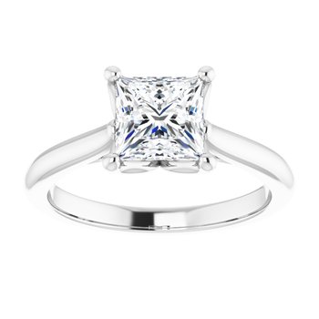 The Lily 1.10ctw Princess cut Lab Grown Diamond Solitaire Accented Engagement Ring