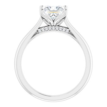 The Lily 1.10ctw Princess cut Lab Grown Diamond Solitaire Accented Engagement Ring