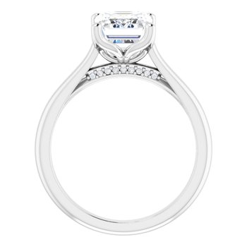 The Lily 2.10ctw Emerald cut Lab Grown Diamond Solitaire Accented Engagement Ring