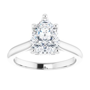 The Lily 2.10ctw Pear cut Lab Grown Diamond Solitaire Accented Engagement Ring